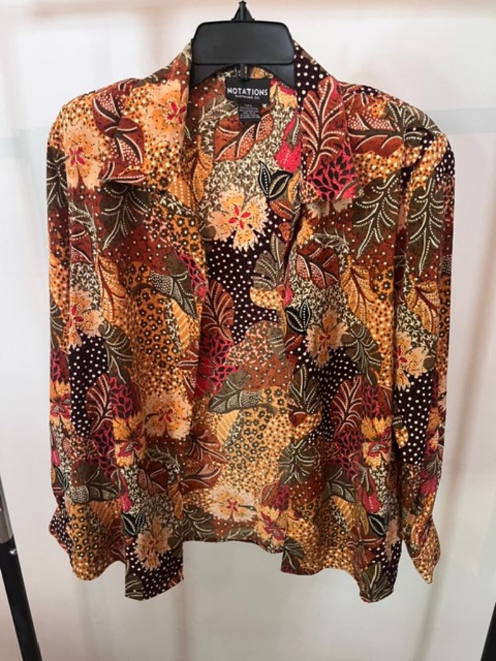 Notations Autmnal Button Down Blouse